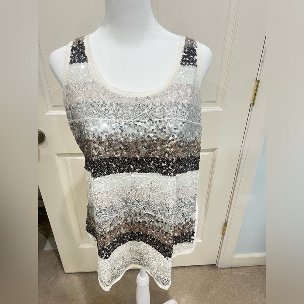 Express sequin racerback tank, size L